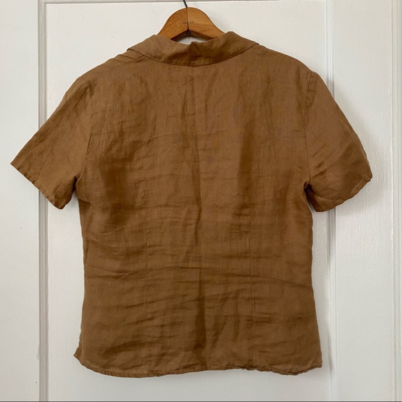VINTAGE linen ss button up - Picture 6 of 8